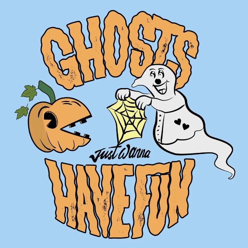 Funny ghost with pumpkin