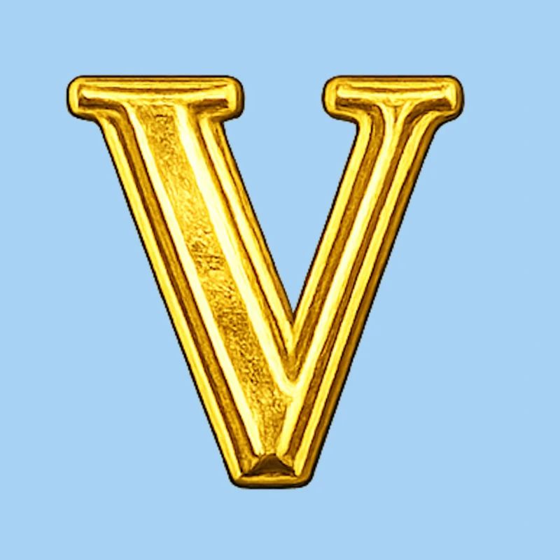 Goldenes V Monogramm - glänzend