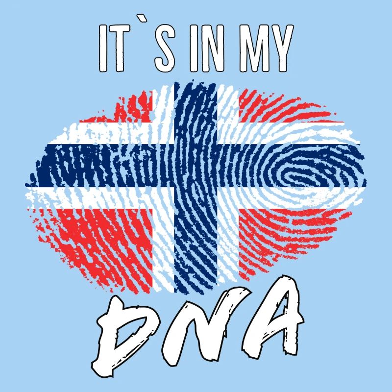 Empreinte génétique de la Norvège avec drapeau
