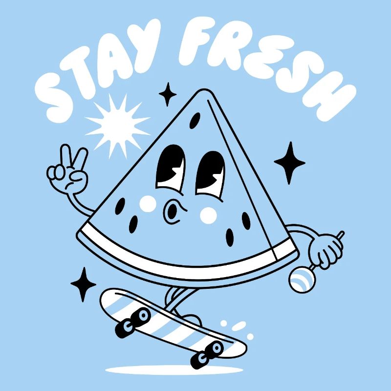 Playful Face with 'Stay Fresh' Message