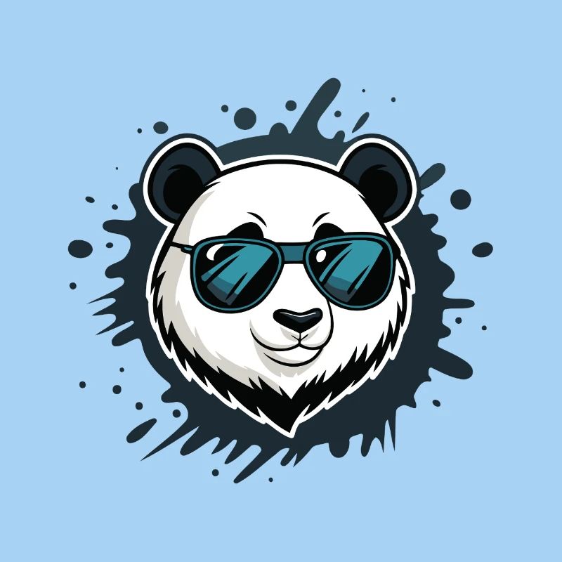 Panda Blue Graffiti Glasses