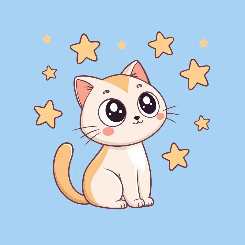 Kawaii Star Cat