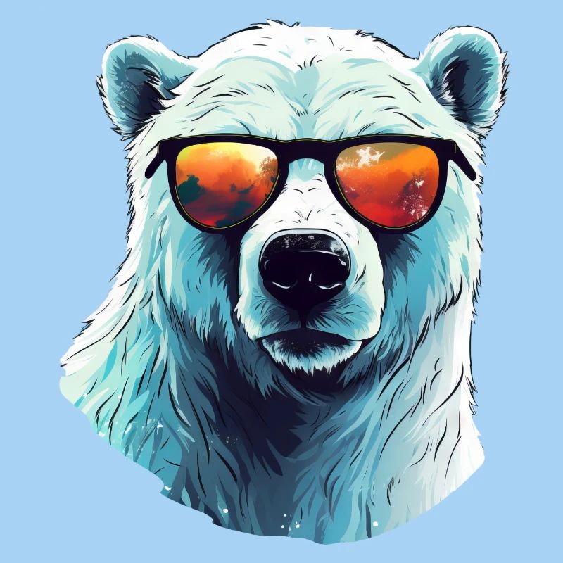 Cooler Eisbär mit Sonnenbrille
