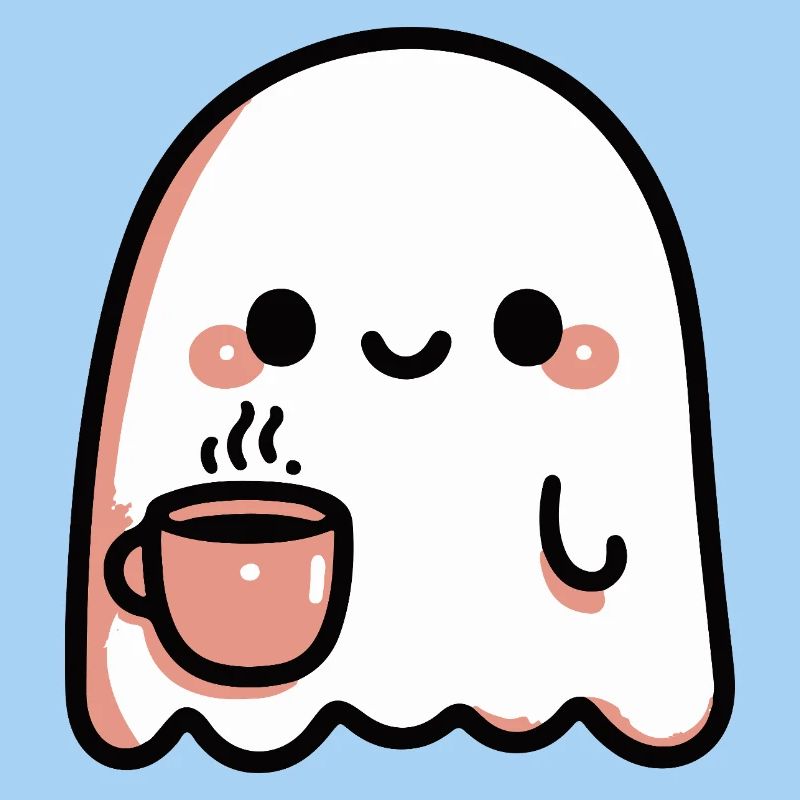 Smiling Ghost and Pastel Coffee
