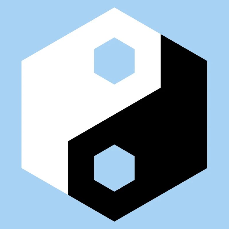 Découpe hexagonale Yin Yang
