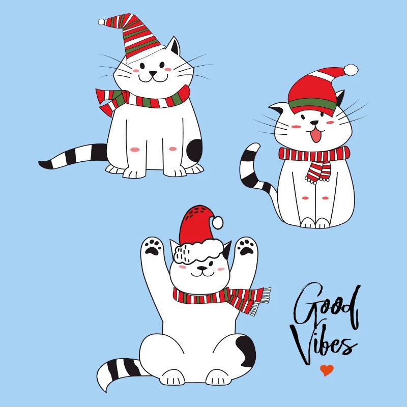 Weihnachtskatzen Merry Christmas