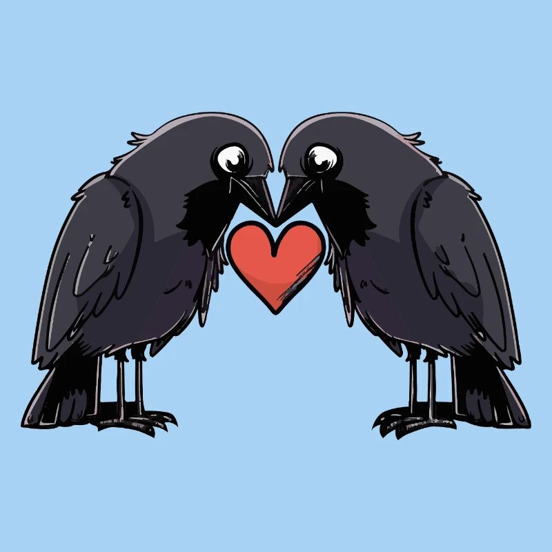 Corbeau Couple Crow e Saint-Valentin