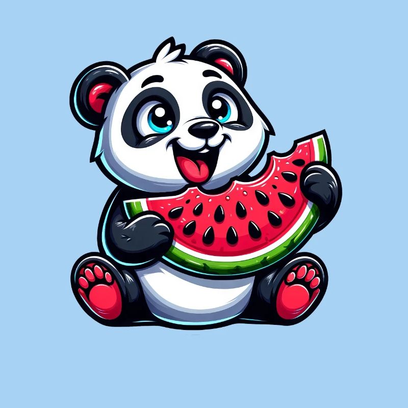 Panda à la pastèque fruité drôle