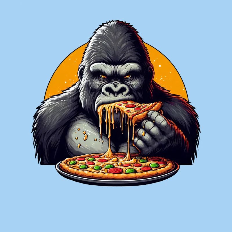 Gorille Pizza Lover Dessin animé