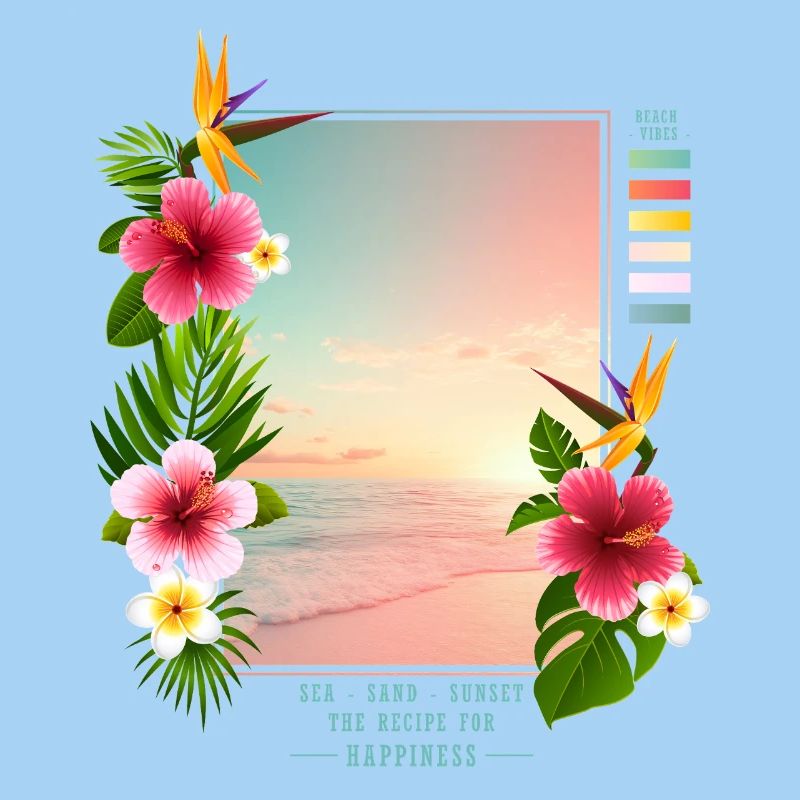 Mer - Sable - Coucher de soleil