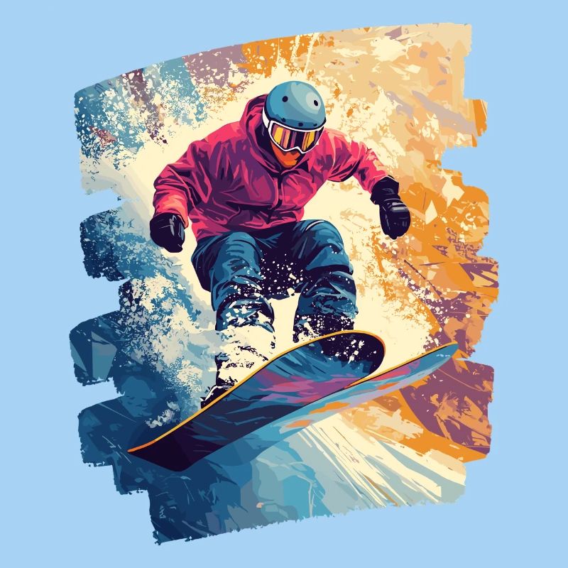 Snowboarder Pulverschnee