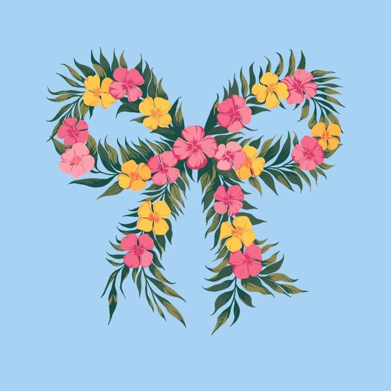 Fleur florale noeud breloque avec tropical