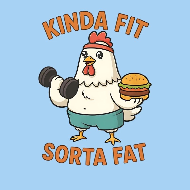 Kinda Fit Sorta Fat Funny Gym Cute Hippo Retro