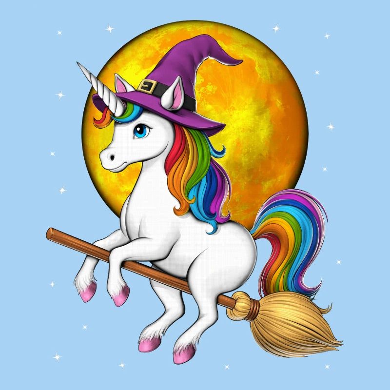 Balai d’équitation de sorcière licorne