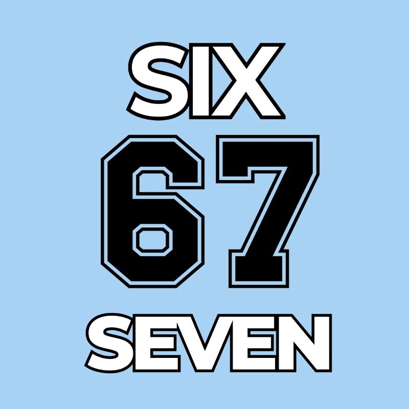 67 Six Seven Typography meme 6 7 Basket funny
