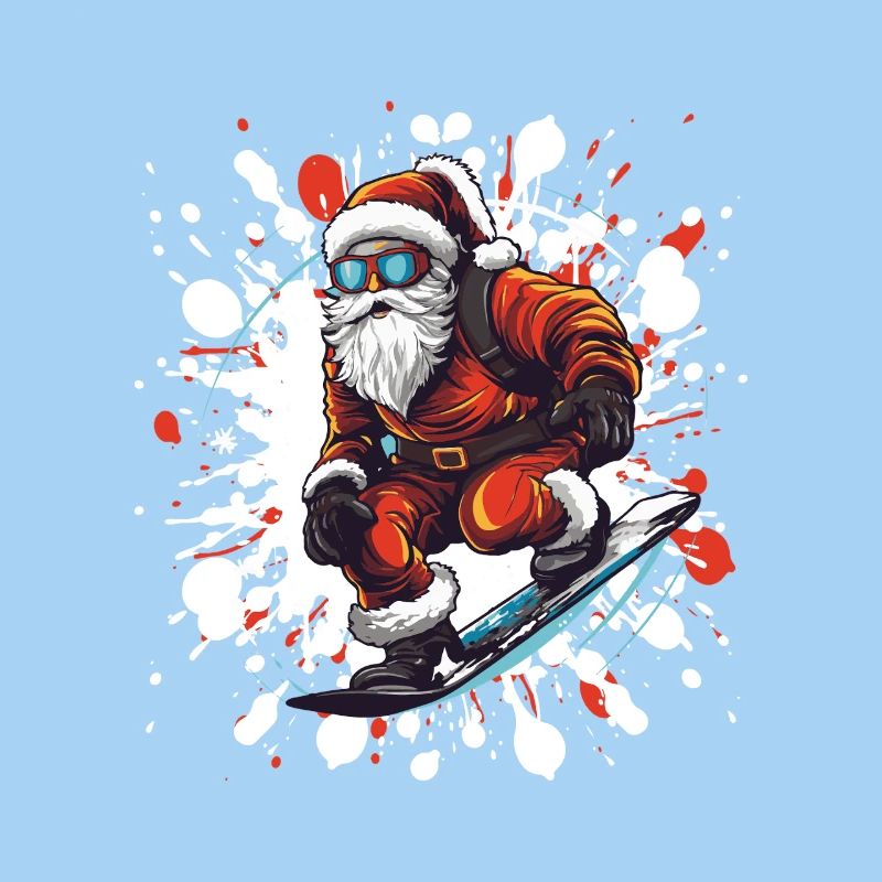 Weihnachtsmann Snowboard