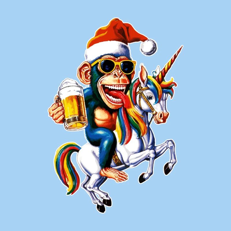 Affe Weihnachten Einhorn