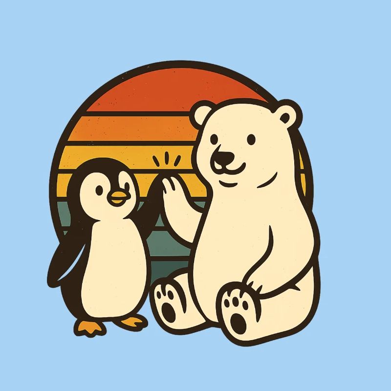 Eisbär und Pinguin