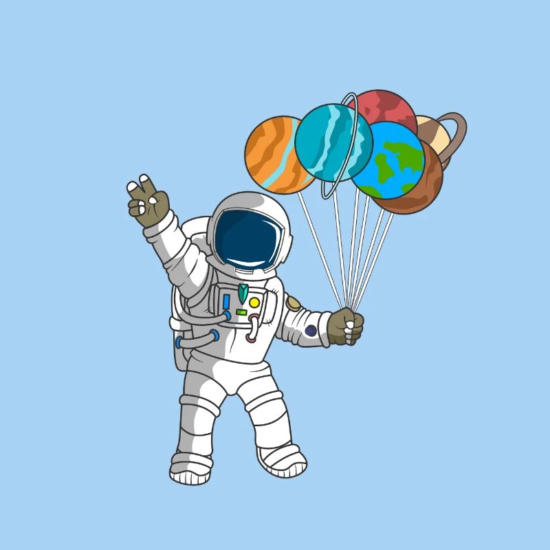 Astronaut Planets Outer Space 2nd Birthday Celeb