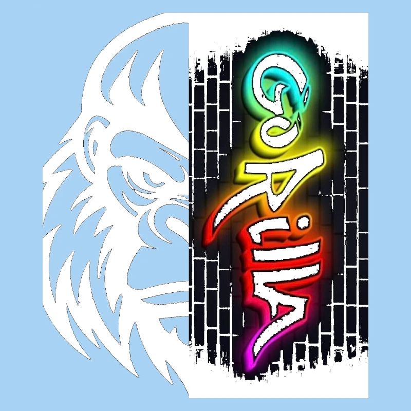 Neon Graffiti Text on Brick