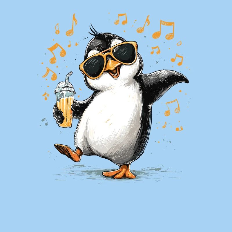 Pingouin d’été avec lunettes de soleil