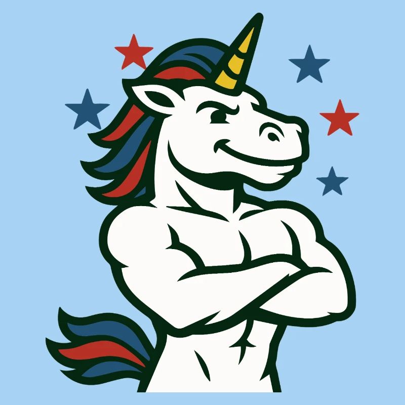Selbstbewusste Einhorn-Illustration