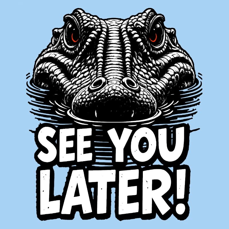 À plus tard illustration graphique d’alligator