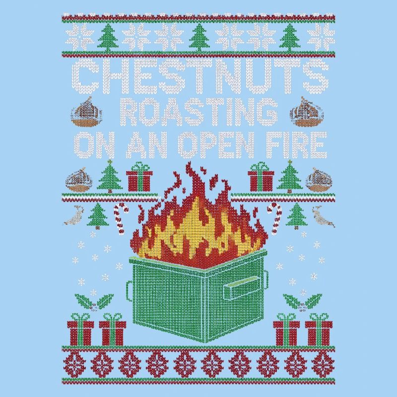 Roasting chestnuts on an open fire garbage can