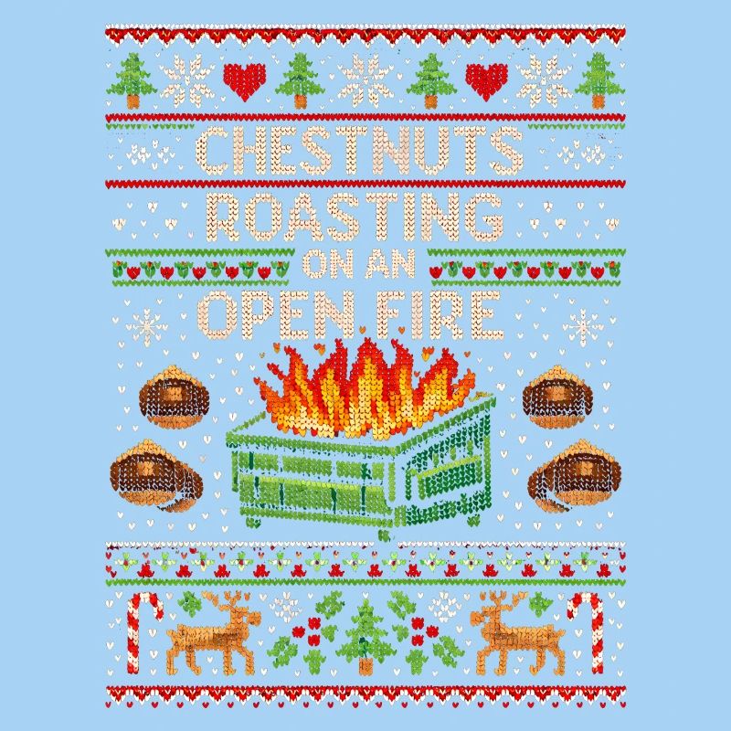 Roasting chestnuts on an open fire garbage can