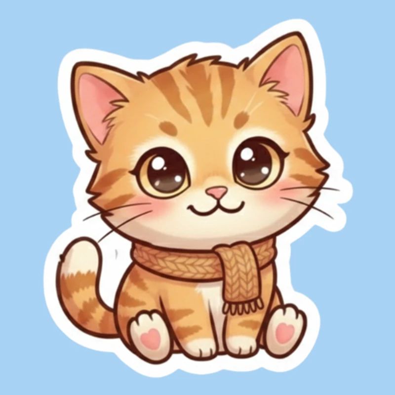 Chaton orange douillet en écharpe