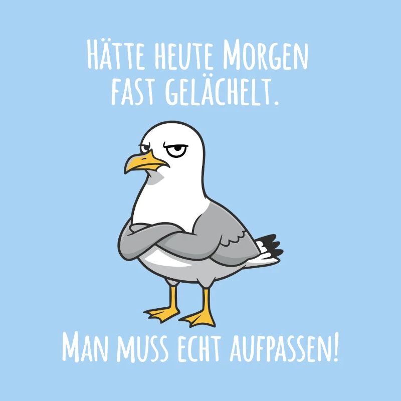 Almost Smiled – Grumpy Seagull for Morning Grouches