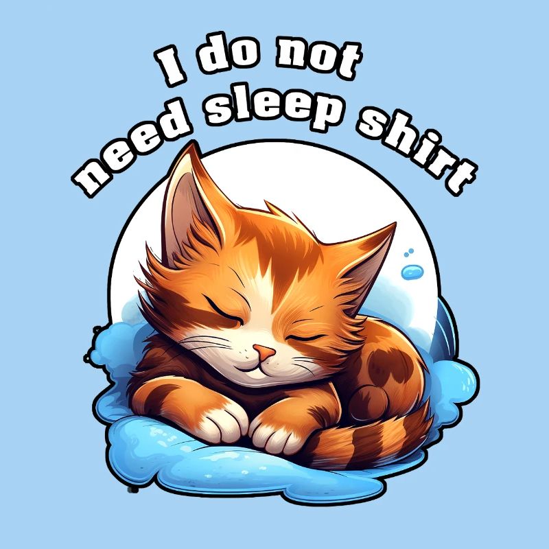 Sleepless Cat on Clouds Sleep Shirt