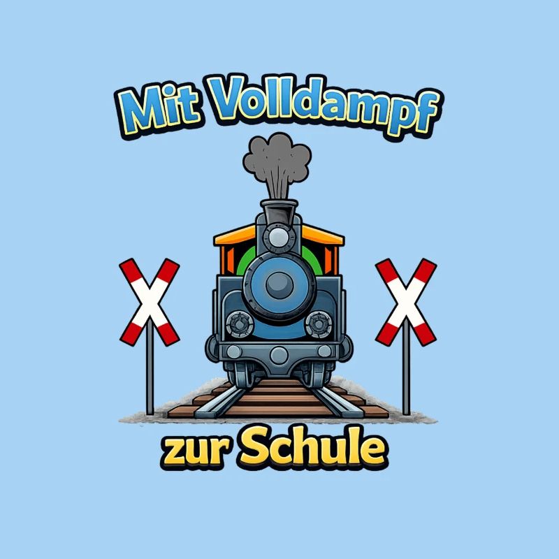 Dampflok zur Schule Einschulung 