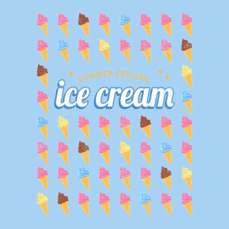 Eis im Hörnchen Vintage Waffel Eiscreme Design