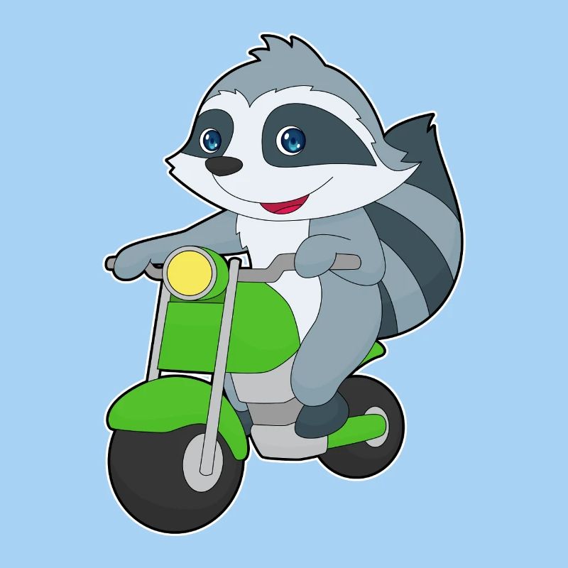 Waschbär Motorroller