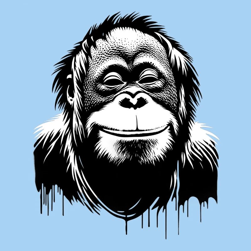 Grinning Orangutan Face | Monkey smiles