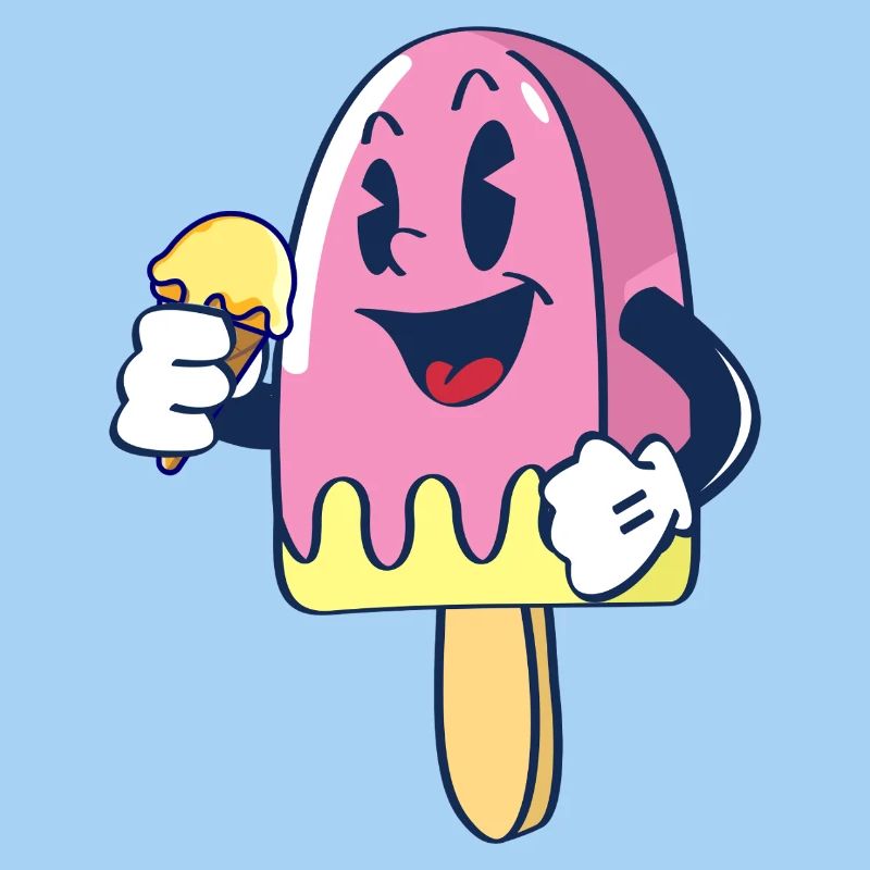 Fröhlicher Kindereis Charakter Eiscreme Eis