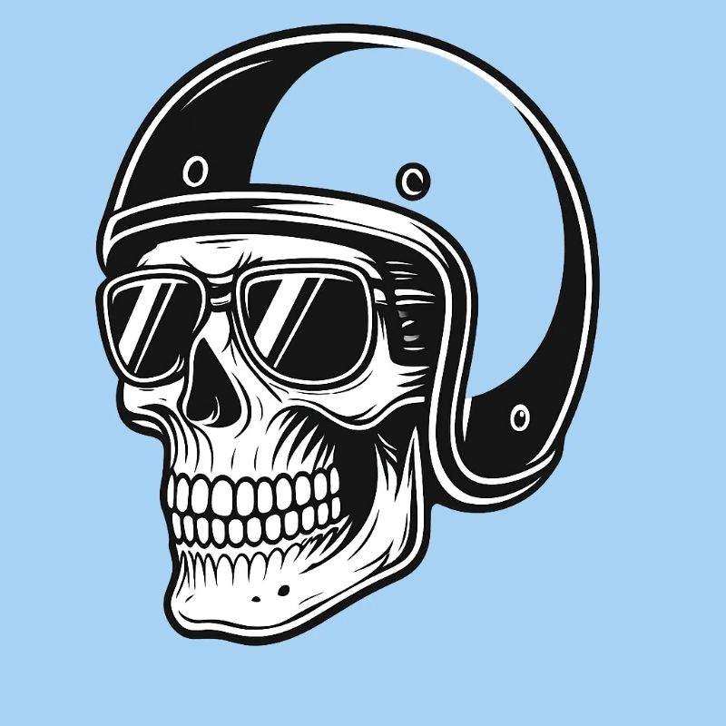 Skeleton biker with helmet image