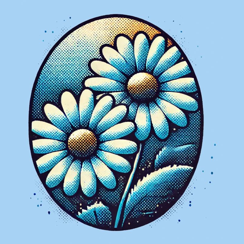 Vintage Blaue Gänseblümchen