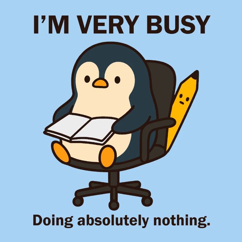 Sehr beschäftigter Pinguin