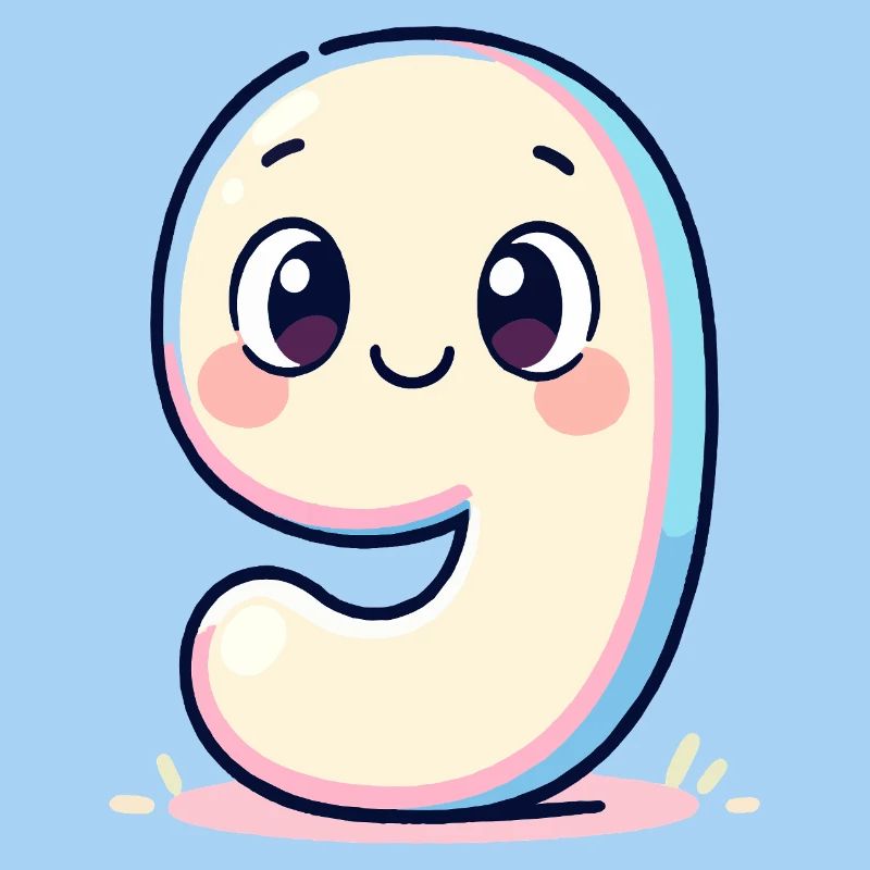 Nummer 9 Lächelnder Pastell