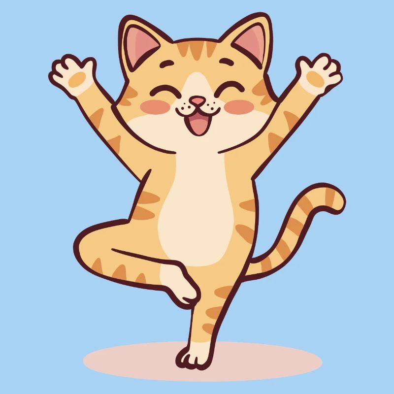 Dessin animé Yoga Cat | Mignonne posture du chat méditant