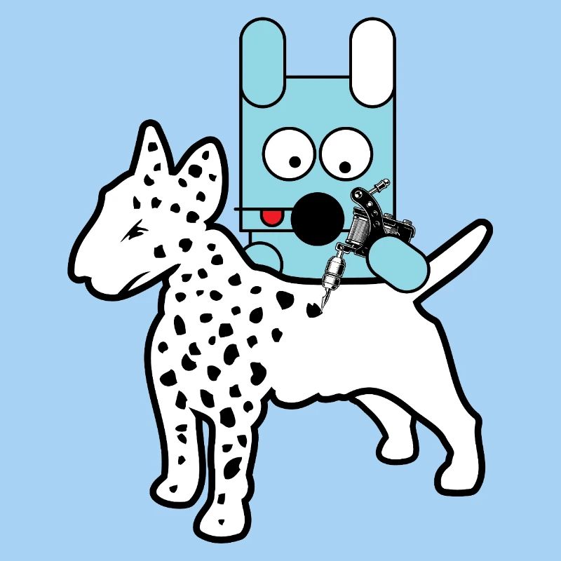 Blauer Bot-Hund mit Spritze
