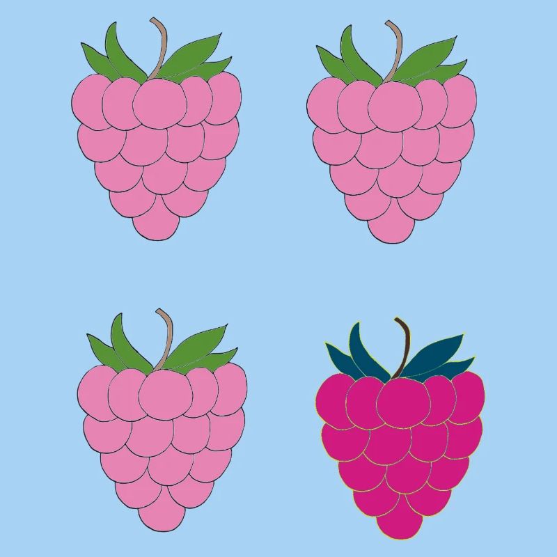 Doppel-Himbeer Pop-Art