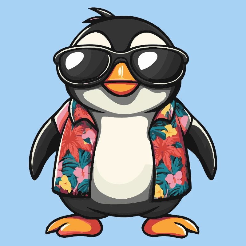 Pinguin Comic Urlaub
