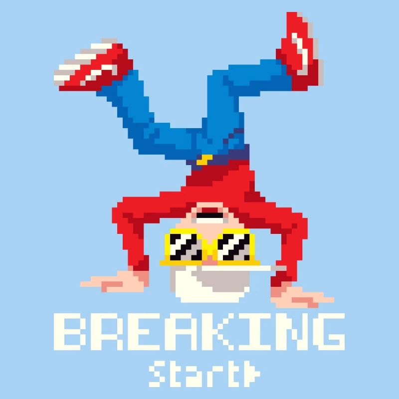 Pixel Breakdance B-Boy | Retro 8-Bit Hip Hop