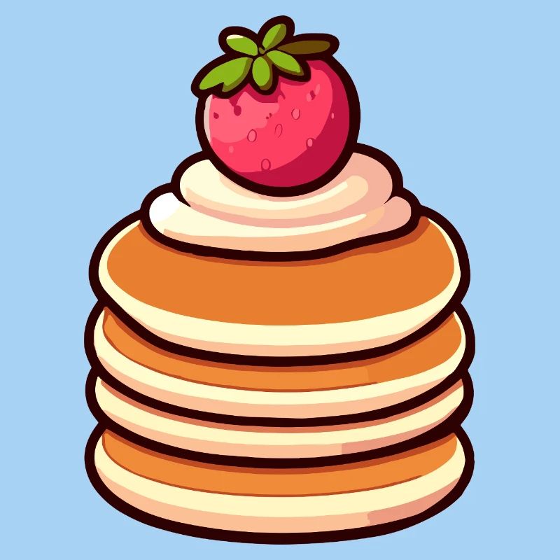Erdbeer-Pfannkuchen-Illustration