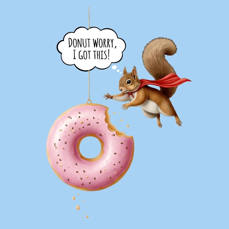 Niedliche Eichhörnchen mit Donut