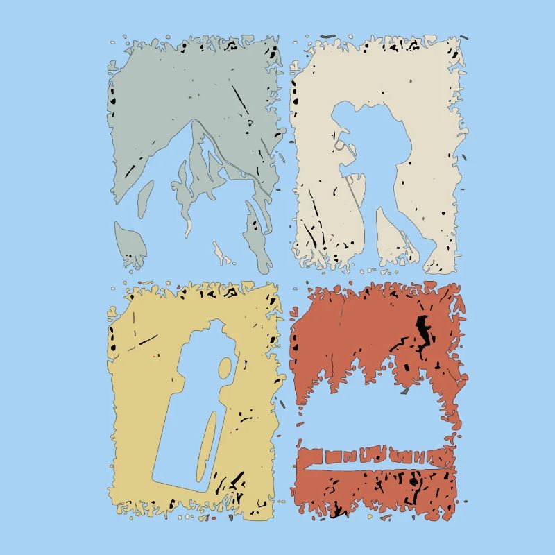 Vier Panel Silhouette Grunge