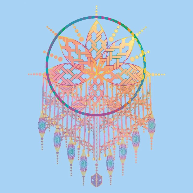 Pendentif en macramé avec des motifs de nœuds ornés
